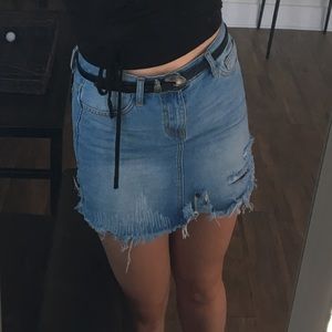 Light wash denim skirt!